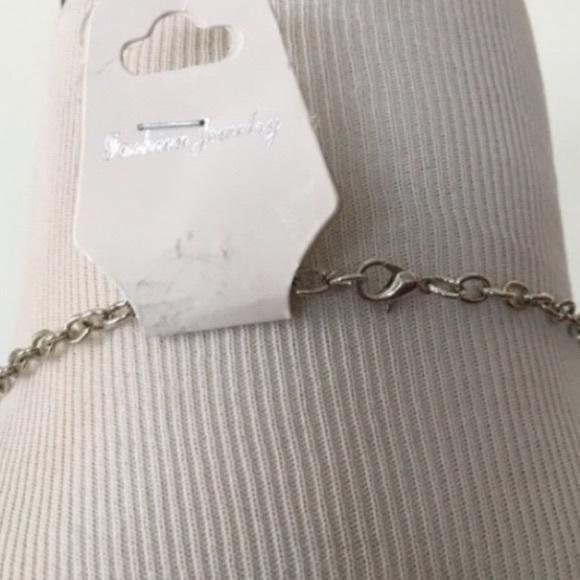 NWT Bohemian Necklace Silver Colored Blue Beads - Picture 6 of 6